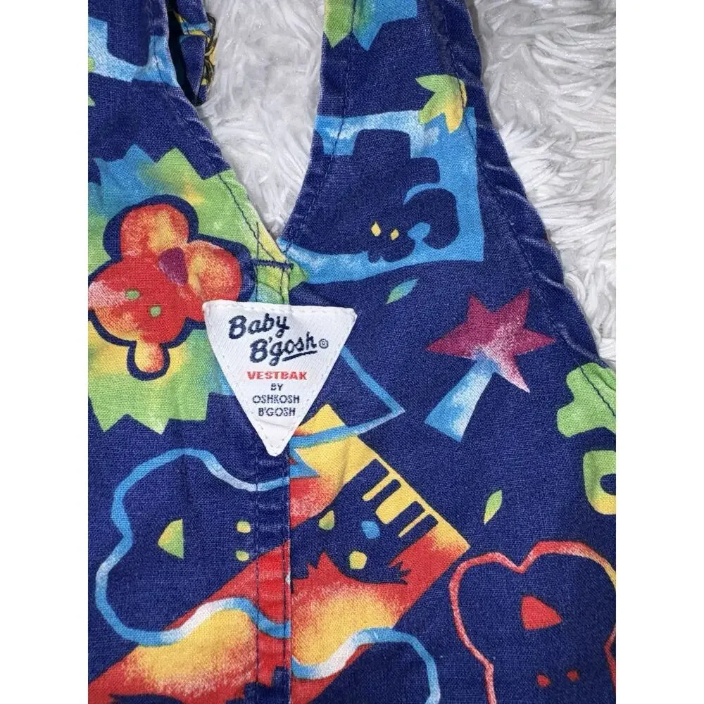 Vintage 90s Baby B’Gosh Vest back 12 month  Shortall Romper. Rare find